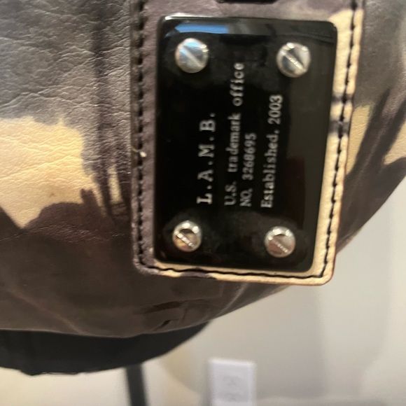 Vintage L.A.M.B. Leather Josephine Tie Dye Handbag w/ Dust Bag - Picture 4 of 15